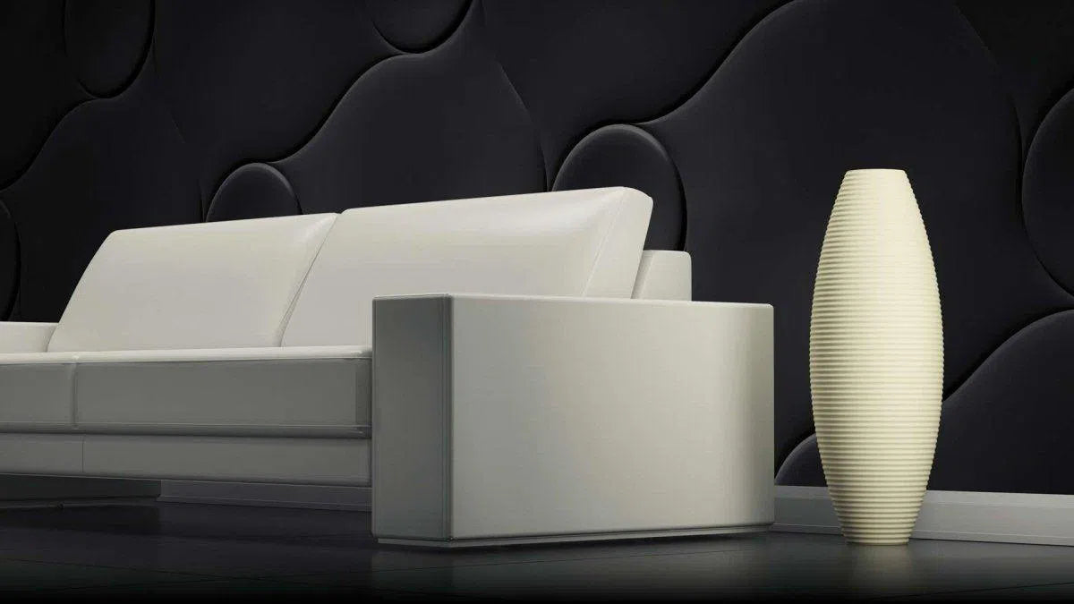 3D Gypsum Wall Art Panels in living room interior QUILTED DecorMania.eu